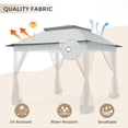 thumbnail image 5 of COOS BAY 11x11 Replacement Gazebo Top with Air Vent Sunshade Polyester Top Cover Only, Gray, 5 of 6