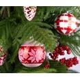thumbnail image 4 of 3.15-inch Glass Handpainted Christmas Ornaments Set of 6 Hanging Nordic Pattern White - Red Christmas Tree Ornaments Mini Ornaments for Xmas Decoration Glass Ball Holiday Ornaments, 4 of 5