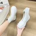 thumbnail image 1 of Botines de Invierno para Mujer, zapatos con cremallera y punta redonda, zapatos básicos en blanco y negro, Botas cortas de talla grande para Mujer, botas de moda 35 Gao Jinjia LED, 1 of 2