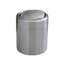 COOLHOOD Stainless Steel Trash Can Small Countertop Trash Can 1.5L Trash Bin With/Without Swing Lid Tabletop Waste Bin for Office