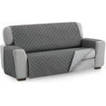 thumbnail image 1 of Housse de Canapé Protectrice Malu, Taille 2 Places. Housse Matelassée Réversible. Couleur Grise, 1 of 2