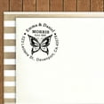 thumbnail image 2 of Printtoo Self Inking Custom Round Butterfly Design Address Return Rubber Stamp Personalized Stamper-Red, 2 of 4