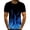 Blue, variant on Mens T-Shirt 3D Digital Print Pullover Fitness Sports Shorts Sleeve Blouse