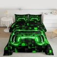 thumbnail image 2 of Castle Fairy Hexagon Video Game Full Size Comforter Sets,Futuristic Grid Bedding Sets, 2 of 8
