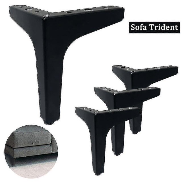 CHAO 1/4 piezas 10/15/17 cm patas de sofá para muebles patas de metal modernas con forma de triángulo de diamante 17 cm negro 4 piezas