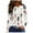 White, variant on lcziwo Womens Long Sleeve Blouse Formal O-Neck Shirts Feather Print Basic Sweatshirts Casual Hide Belly Pullover Tunic Top Clearance White