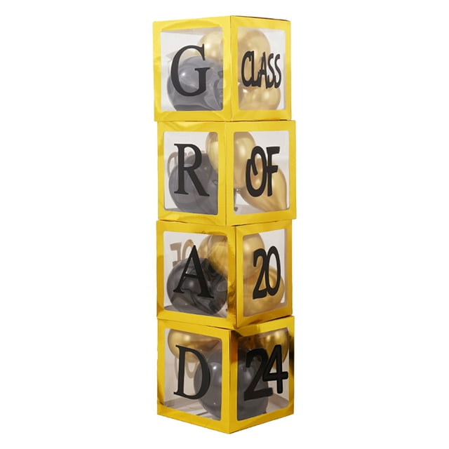CSChome Balloon Box Balloon Box Set Transparent Easy to Assemble High School Graduation Clear