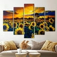 thumbnail image 6 of Sunset Landscape Art, Sunset Nature Landscape Canvas Art, Sunflower Field Art Canvas, Sunflower Field Painting, View Art, Canvas Wall Decor - Rolled Canvas, 6 of 9
