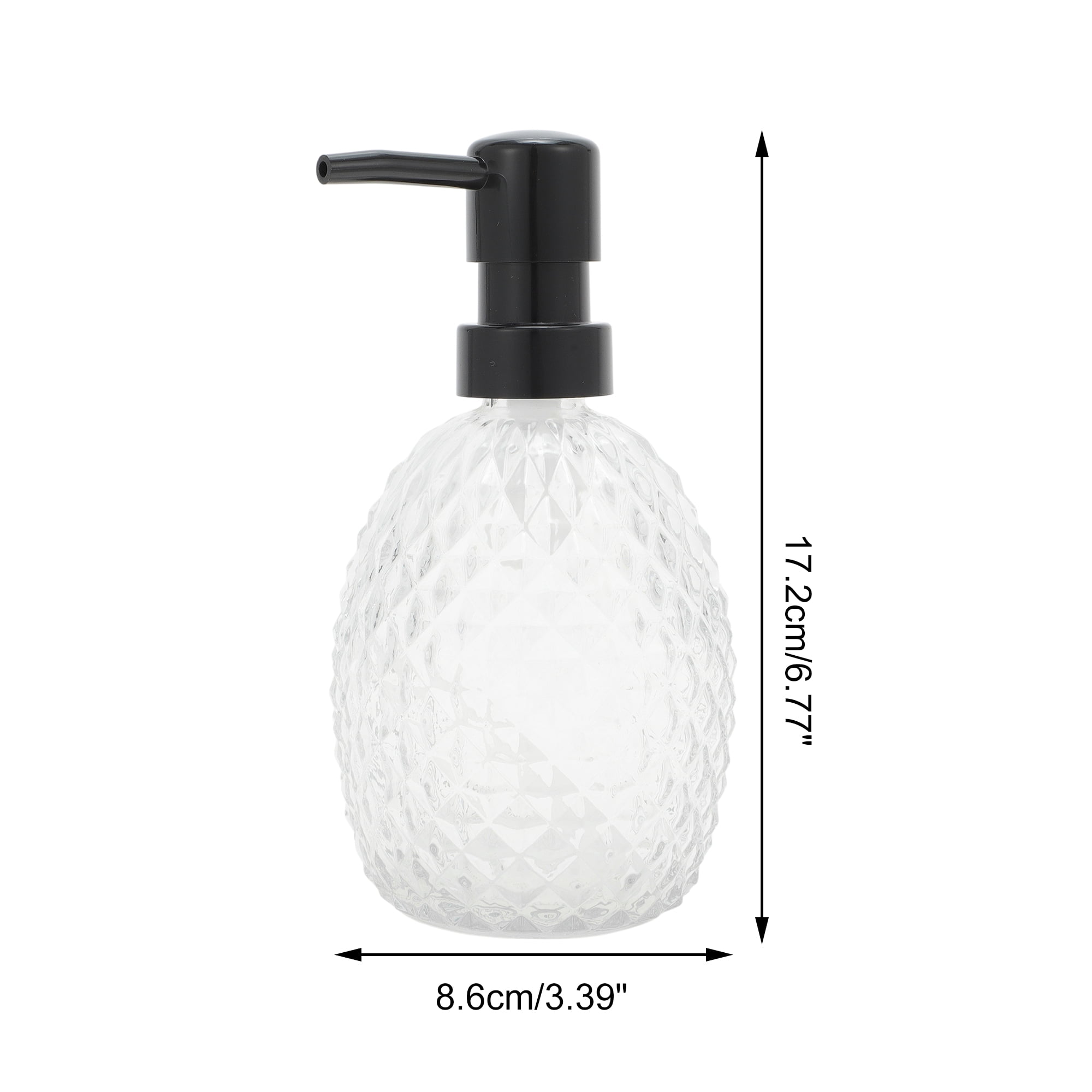 Unique Bargains 1 Pc Pineapple-shaped Soap Dispenser 11.84oz Clear Black
