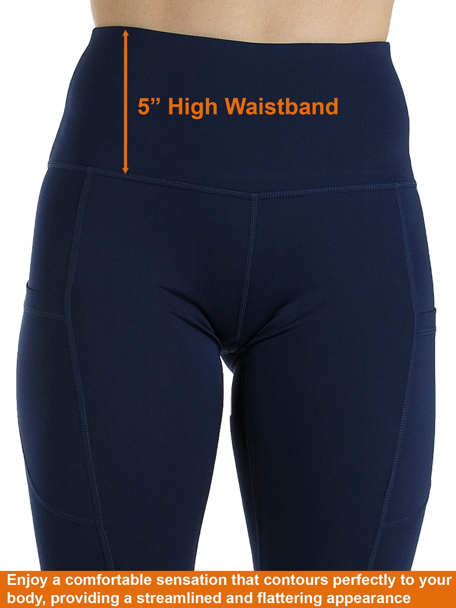 3-Pack Women's High Waist Yoga Leggings with Two Side Pockets Sports Legging Pants
