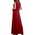 thumbnail image 3 of Vestido Maxi de Verano 2025 para Mujer, Informal, Holgado, con Abertura, Sin Arrugas, con Cuello Redondo y Bolsillos, Color Rojo Vino M, 3 of 9