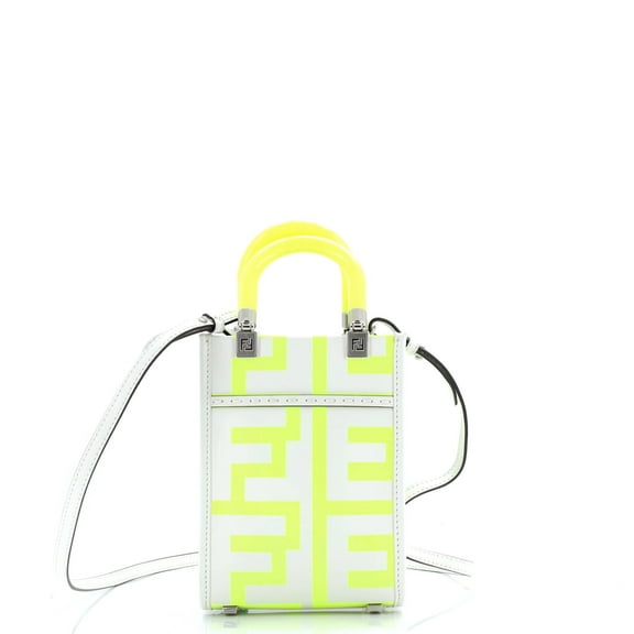 Pre-Owned Fendi x Marc Jacobs Sunshine Shopper Tote Printed Leather Mini By Rebag