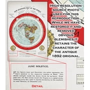 Flat Earth Map - 1894 Gleason Map New Standard Map Of The World - 24 x 36 Flat World Poster - Includes eBook - Zetetic Astronomy by Samuel Rowbotham