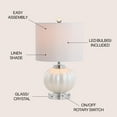 thumbnail image 5 of JONATHAN Y Pearl 17.5" Glass/Crystal LED Table Lamp, White/Chrome, JYL2076A, 5 of 8