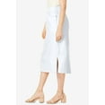 thumbnail image 3 of Jessica London Women's Plus Size Casual Comfort Elastic Waist Stretch Denim Midi Skirt, 3 of 5