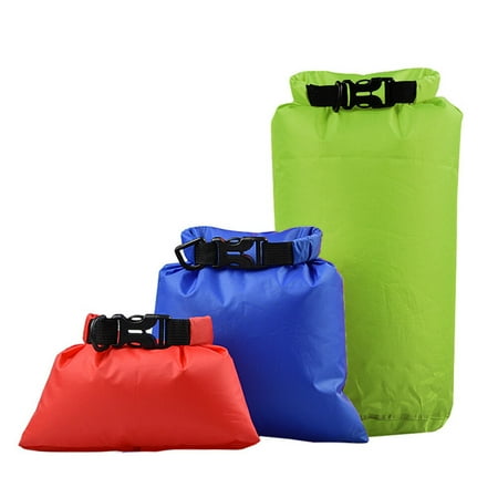 

HOMEMAXS 3pcs Multipurpose Ultralight Drifting Swimming Debris Clothes Bag Storage Bag Waterproof Bag Swimming Bag Waterproof Storage Bag (Red & Blue & Green 1.5L 3L 8L)