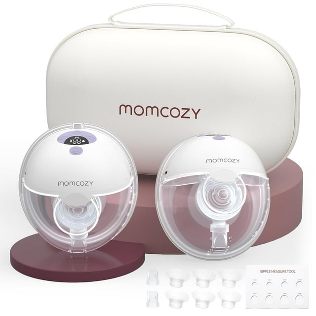 Momcozy M5 Hands Free Breast Pump, Wearable Breast Pump with 3 Modes & 9 Levels, Purple 2 pack 160ml