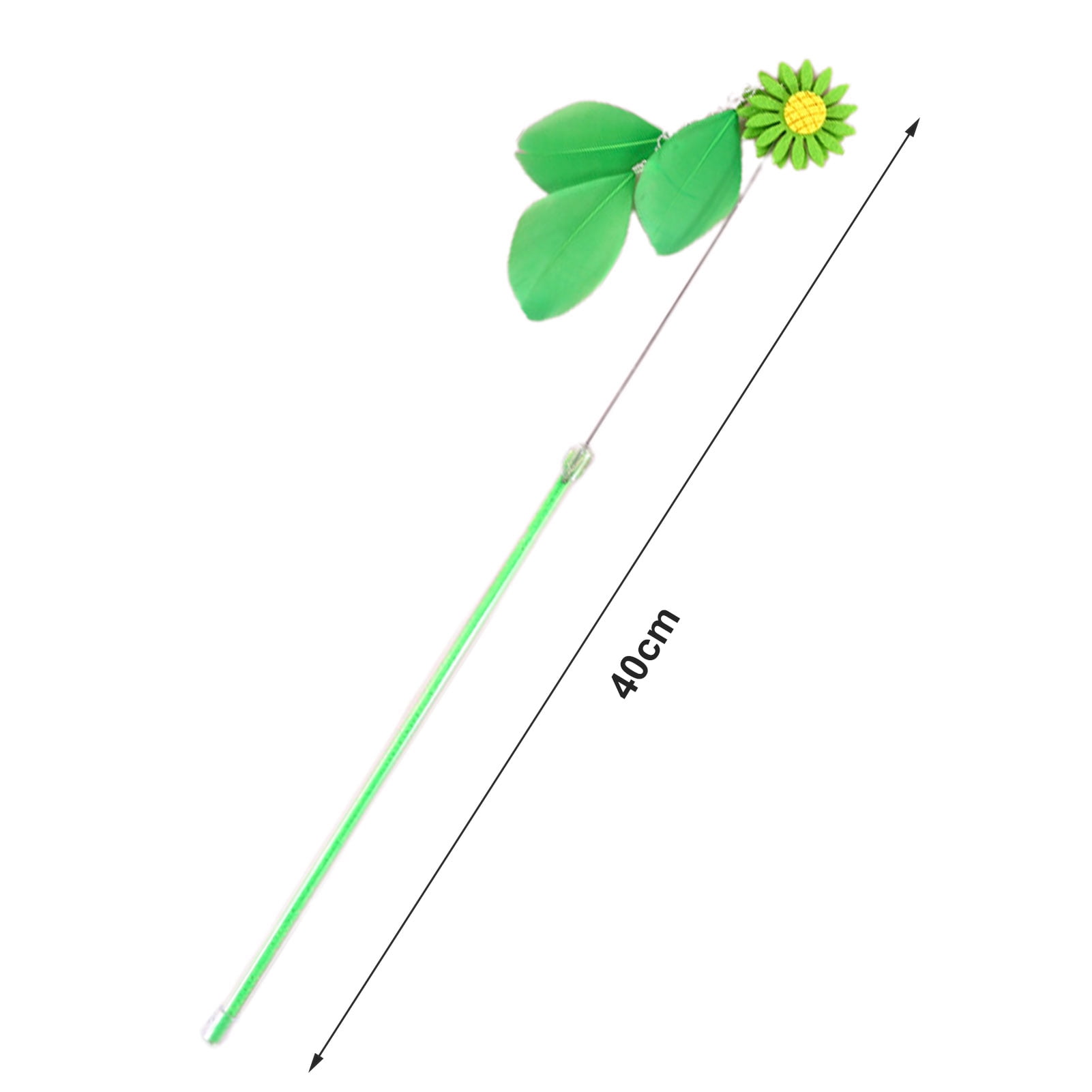 DOPI Cats Wand Toy Flower Feather Decor Pet Interaction Handmade Cats Stick Teaser Toy with Bell Cats Supplies
