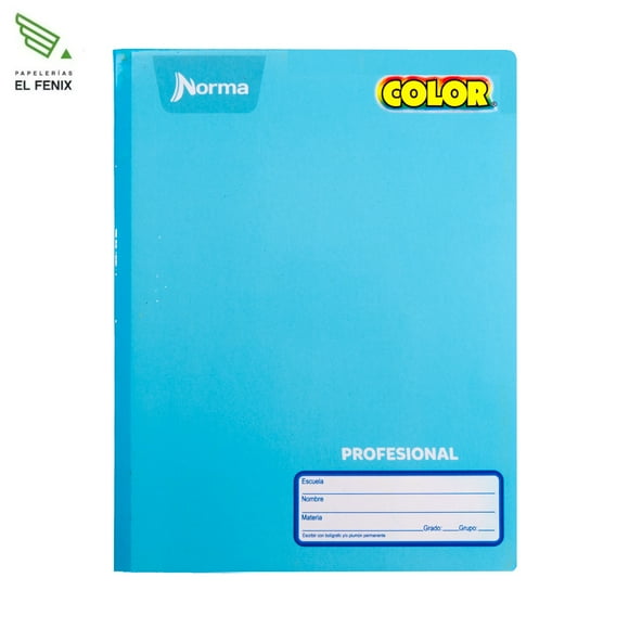 Cuaderno Norma Color Cosido Profesional Cuadro Chico 100 Hojas Azul