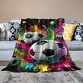 thumbnail image 2 of COMIO Football Throw Blanket for Bed Sofa Couch Rugby Sports Tie Dye Plush Blanket Room Decorative Soccer Ball Game Sherpa Blanket Gift for Bed Sofa Couch Football Lover Fuzzy Blanket, 2 of 6