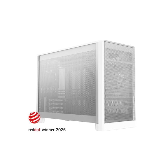 MONTECH TEN 22.7L Micro ATX PC Case, High Airflow Modular Mesh Chassis for Air, Liquid, or SFF Builds, 360mm Radiator Support, Includes Rear Fan, White (TENW)