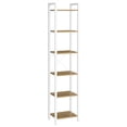 thumbnail image 6 of Industrial 6-Tier Heavy-Duty Steel Bookcase, Tall Narrow Vertical Storage Shelf with Adjustable Shelves, Freestanding Space-Saving Bookshelf for Home Office Bedroom, Modern Industrial Style, 6 of 9