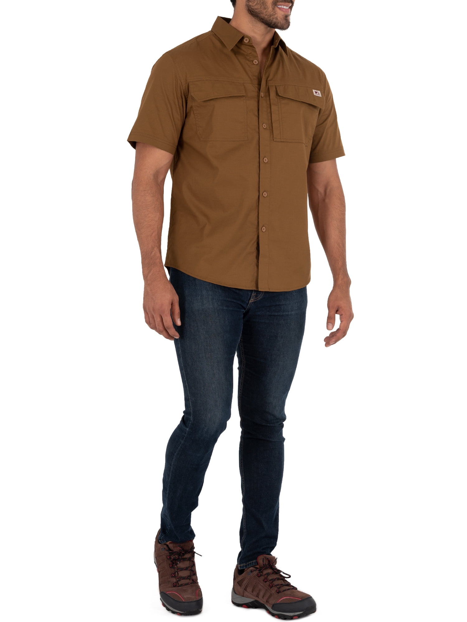 Wells Lamont Men's Short Sleeve Ventilated Back Flex Performance Ripstop Work Shirt