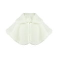 thumbnail image 3 of Fewfanhot Girls Faux Fur Collared Capelet, Front Knot Short Shawl Wrap for Wedding FlowerGirl Dress Cover Up, 3 of 5