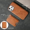 thumbnail image 7 of Allytechgroup for iPhone 13 Pro Max Phone Case with Card Holder [Compatible with Magsafe Wireless Charging] Slim PU Leather Magnetic Wallet Back Flip Case Soft TPU Bumper Shockproof Cover, Brown, 7 of 7