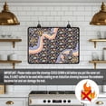 thumbnail image 4 of Renewold Ceramic Glass Stove Top Cover Stove Mat Stove Burner Cover Multipurpose Rubber Desk Saver Pad Washer Dryer Top Cover Range Cover for Counter Top, Butterfly Hippie Flower Violet, 4 of 7