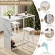 thumbnail image 5 of Yeshouse Juego de mesa y sillas de bar pequeñas de 3 piezas con 3 estantes de almacenamiento, mesa de comedor de cocina retro para 2 personas, muebles de apartamento que ahorran espacio con taburetes, 5 of 8
