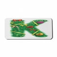 thumbnail image 1 of Christmas Alphabet Computer Mouse Pad, Letter of K Holiday Baubles Ornaments Ribbons Stars Illustration Print, Rectangle Non-Slip Rubber Mousepad X-Large, 35" x 15", White Green, by Ambesonne, 1 of 2