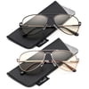 Kids Teens Blue Light Blocking Glasses - Anti Eyestrain - Computer Video Gaming Eyeglasses for Boys & Girls - Stylish Aviator Metal Frame with Spring Hinge Gaming Glasses