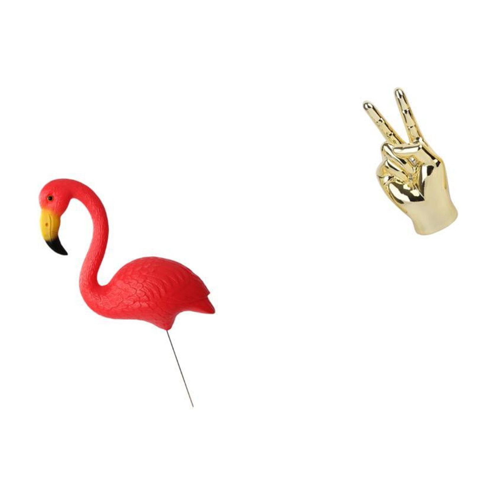 simhoa Flamingo Fairy Garden Sculpture Ornament with Hand Gesture Figurine for Creative Home Living Room Cabinet Shelf Decoration and Holiday Spring Yard Art