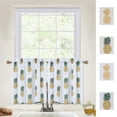 thumbnail image 2 of Pineapple Print Tier Curtain, Cafe Kitchen Rod Pocket Small Curtain, 2 of 9