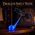 thumbnail image 3 of Dragon Bookshelf Nook Light, 3D Printed Fire-Breathing Fantasy Shelf Decor, Flying Dragon Design Fantasy Reading Nook Decor, Unique Gift for Book Lover Halloween Display, 3 of 8
