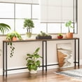 thumbnail image 6 of HOOBRO 5.9" Skinny Console Table with Charging Station, 78.7" Narrow Sofa Table with Power Outlets, Long Behind Couch Table, Slim Entryway for Hallway, Living Room, Rustic Brown, 6 of 10