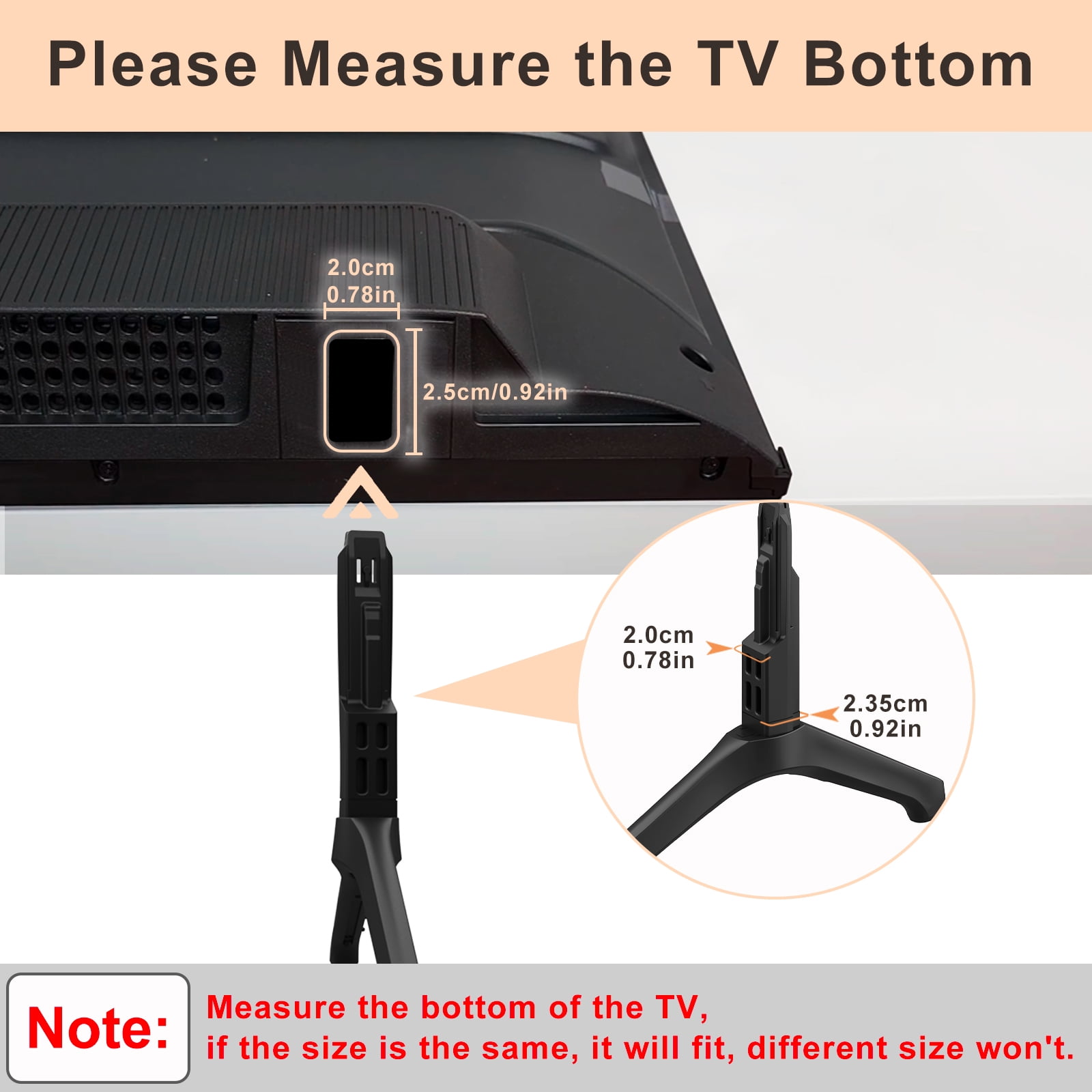 TV Stand for Samsung TV Legs, Only for UN50TU7000 UN55TU7000 UN58TU7000 UN58TU7000FXZA UN55TU7000FXZA UN50TU7000FXZA BN63-18871A, Please Measure the TV Bottom Holes Size Before Purchase (Black)