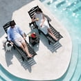 thumbnail image 6 of Wood Look HDPE Outdoor Chaise Lounge Chair, Rolling Pool Lounger, Black, 6 of 7