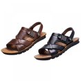 thumbnail image 3 of Men‘s Sandals Large Leather Beach Slipper Shoes, 3 of 8