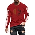thumbnail image 3 of Tawop Mens Shirt Crew Neck Long Sleeve Graphic Casual Red S, 3 of 5