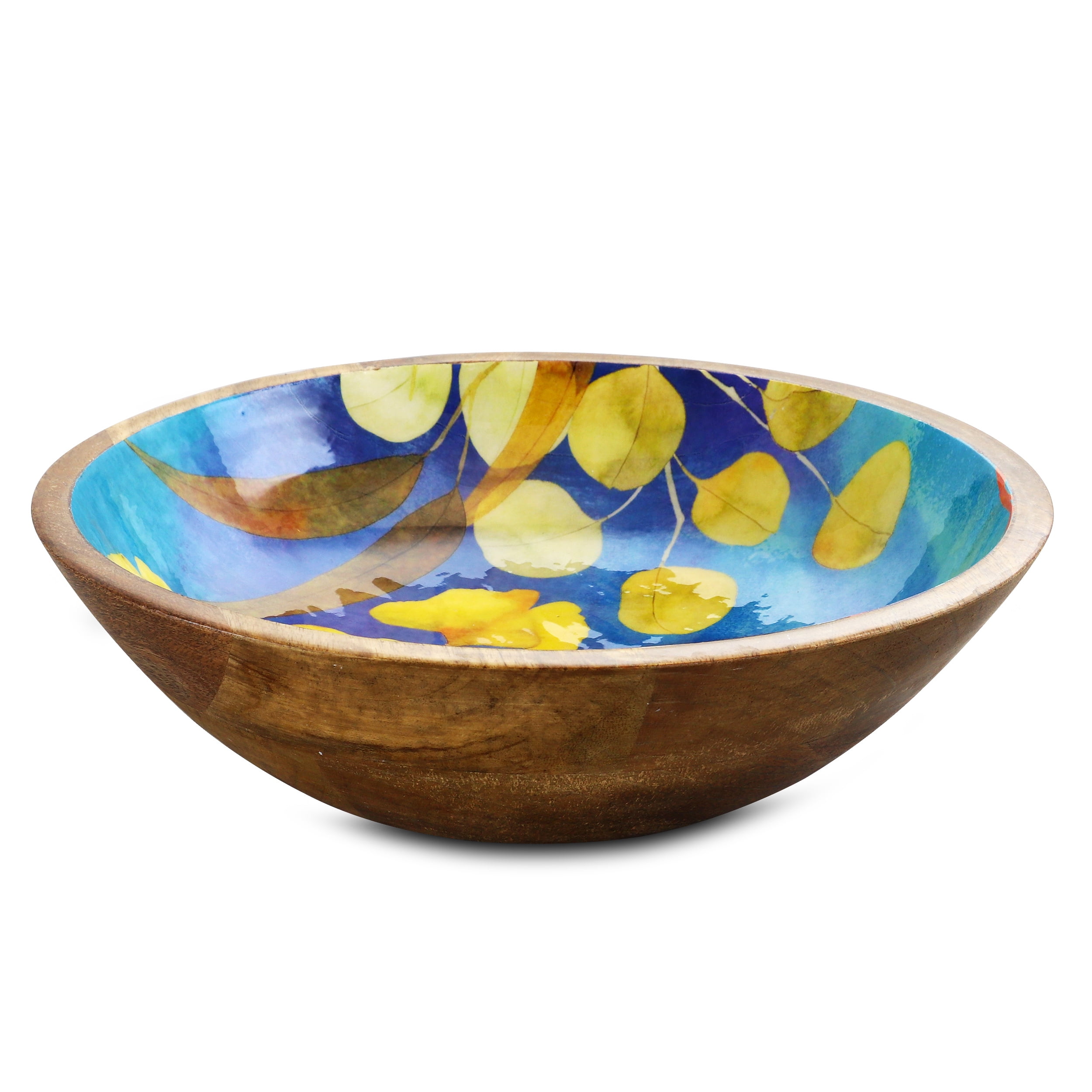 Gibson Elite Philomena 12 Inch Enamel On Wood Round Serving Bowl