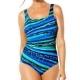 thumbnail image 2 of Neinkie Maillot de Bain une Pièce pour Femme à Encolure en U Rétro Grande Taille Maillot de Bain Conservateur Monokini, 2 of 7
