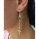 thumbnail image 2 of Aretes largos San Judas Tadeo, oro laminado 18k, con cruz, 2 of 5