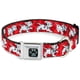 thumbnail image 1 of Collar Para Perro Con Hebilla Para Cinturón De Seguridad - Dálmatas Corriendo/Patas Rojas/Blanco/Negro - 1.5" De Ancho - Se Adapta A Cuello De 13-18" - Pequeño, 1 of 1