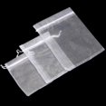 thumbnail image 4 of 25 piezas de bolsas de organza con cordón para regalo, para fiestas, regalos de Navidad, joyas, embalaje, color blanco, 4 of 5