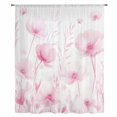 thumbnail image 2 of Pink Spring Floral Sheer Curtains 54 Inches Long, Summer Botanical Watercolor Vintage Light Filering Curtains, Breathable Simi Curtain Privacy Drapes for Kitchen Bathroom Small Window Treatment, 2 of 9