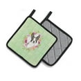 thumbnail image 2 of Carolines Treasures CK4417PTHD Boston Terrier Green Flowers Pair of Pot Holders 7.5HX7.5W multicolor, 2 of 4
