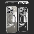 thumbnail image 1 of Jiahe Cover For iPhone 14 Pro Max,Shockproof Slim Plating MagSafe Transparent Camera Lens Protector Case Cover,Black, 1 of 12