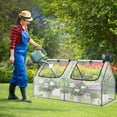 thumbnail image 2 of Aoodor 4 ft. x 2 ft. x 2 ft. Mini Greenhouse with 2 Zipper Doors, Water Resistant UV Protected for Flowers, vegetables and herbs - Transparent, 2 of 8